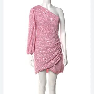 SAYLOR M pink sequin mini dress with sash NWT